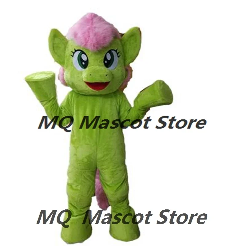 Anime Green Ponys Mascot Costumes Adult Little pony Cosplay Costume Birthday Character Mask Party Custom Furry Halloween Apparel