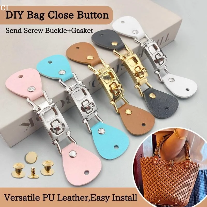 

AttireTrovePU Leather Turn Lock Clasps With Golden Metal Fittings Assorted Colors Easy Install For DIY Handbag Leather Craft