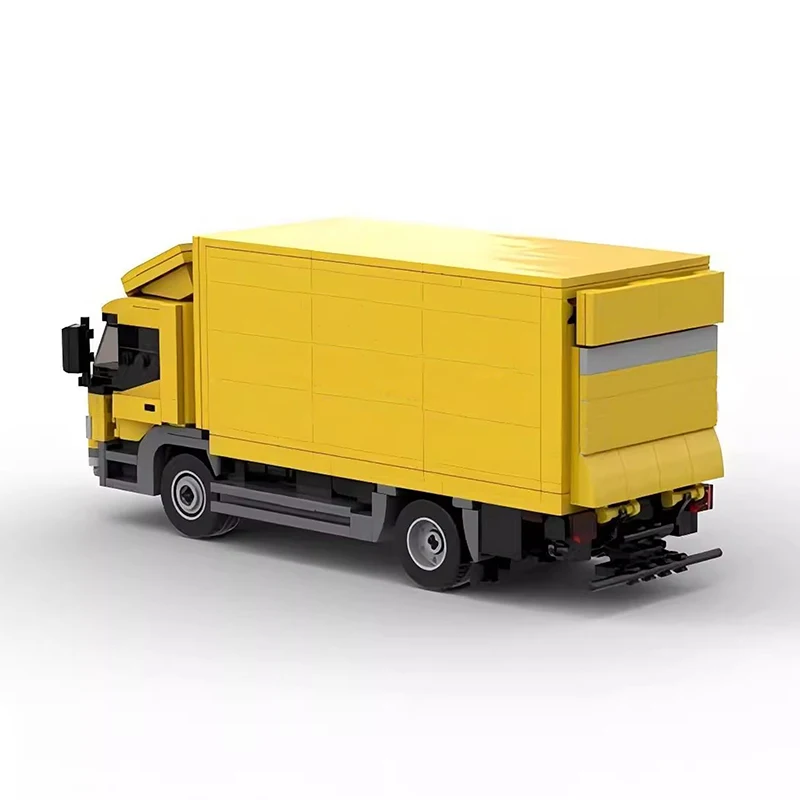 Bricklink MOC Samochód techniczny Mercedesing Transport Wagon Benzed Atego Ciężarówka Żółte Pojazdy Klocki Zabawki Prezent Świąteczny