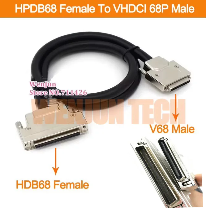SCSI V68 Cable HPDB68 Female to VHDCI68 male Connector Cable HPDB68 Pin  to VHDCI 68 Pin Double Shield Power Cable 1.5M/2M/3M/5M