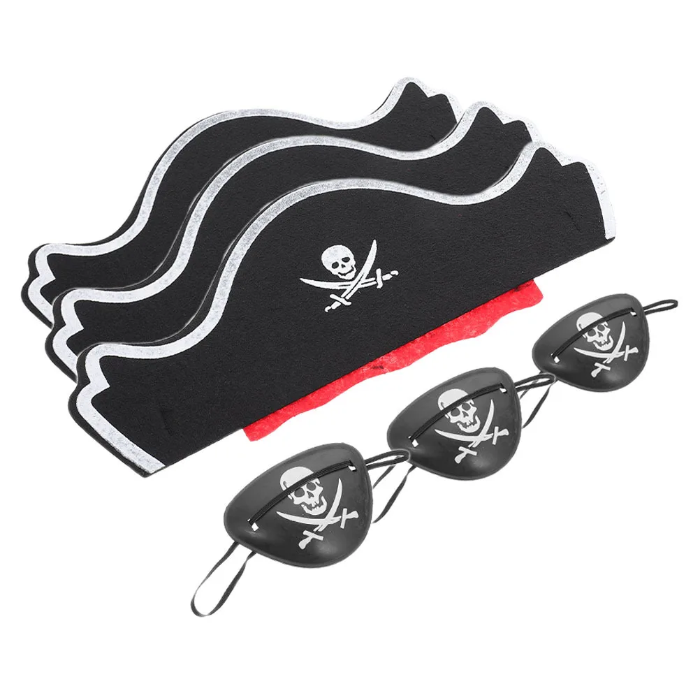 6 stks Piratenhoed Eye Patches Set Halloween Kostuum Accessoires Volwassen Dress Up Themafeest Cosplay Rollenspel