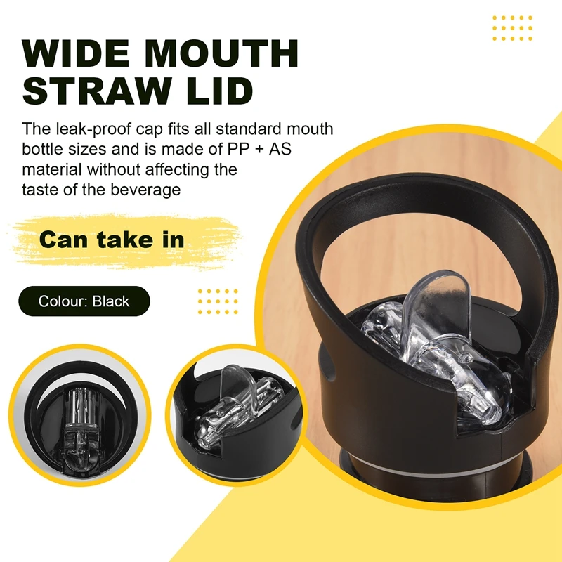 Tappo di cannuccia per bollitore AD Bocca standard per tappo di cannuccia per bollitore idro piatto con cannuccia e spazzola compatibile con la maggior parte delle bottiglie d'acqua sportive