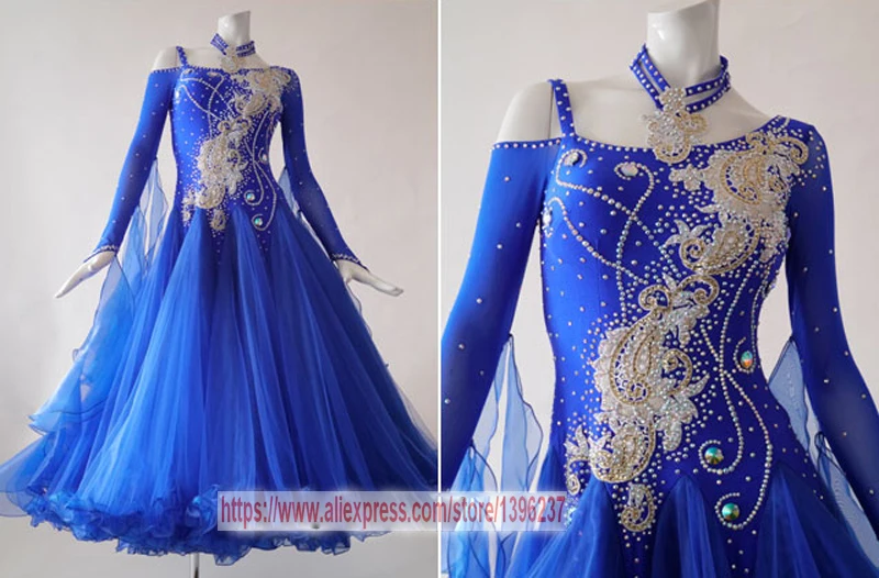 Ballroom Dresses For Women New Royal Blue Profession Tango Flamenco Waltz Modren Ballroom Competition Dance Dress