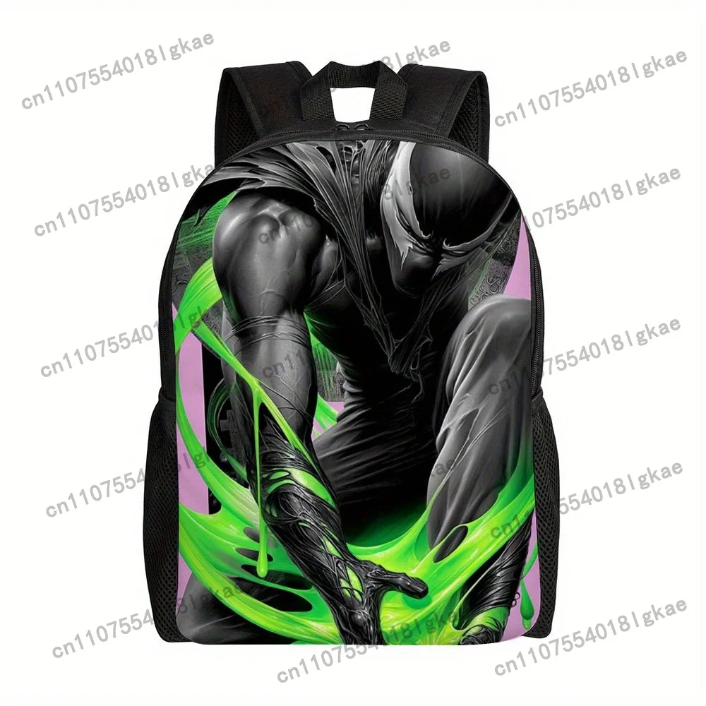 1pc Venom Backpack - Venom's Black Suit & Green Venom symbiote Design, Large Capacity School Backpack with Adjustable Shoulder S
