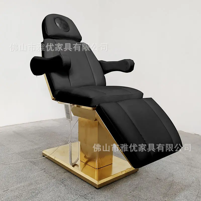 

Manufacturer Cross-border Gold Electric Bed Hospital Medical Beauty Injection Bed Folding Lifting Tattoo Embroidery Dental Exami