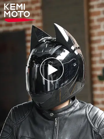 Motorcycle Helmet Bat Ears Full Face For Man Detachable Horns Motorcross Racing MotorBike Dot Certification Safety Moto Helmets
