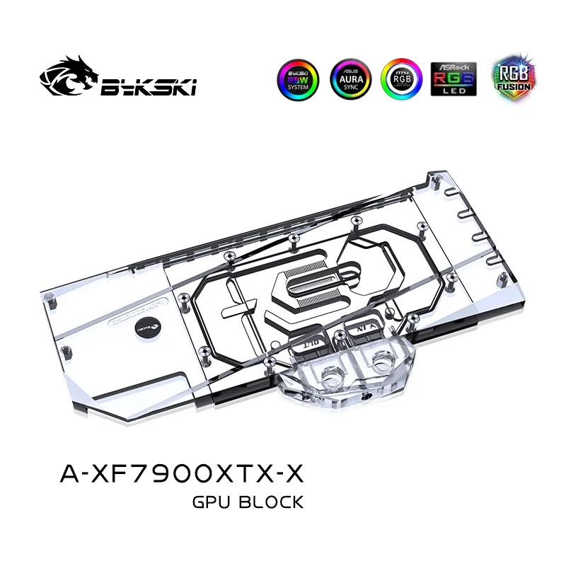 Bykski 7900XT Water Block For AMD Radeon RX 7900XTX GPU Watercooler 5V 12V RGB MB SYNC A-XF7900XTX-X