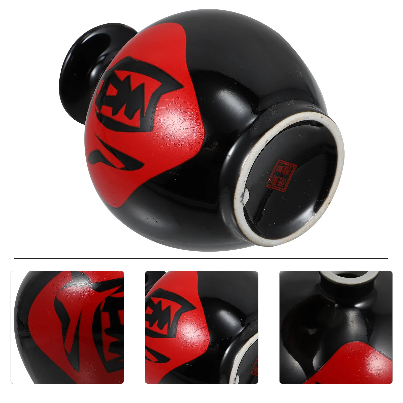 

Ceramic Bottle Black Airtight Multi-Functional Storage Jar Sealed Lid Thick Healthy Safe for Wine Drinks Juices Tea