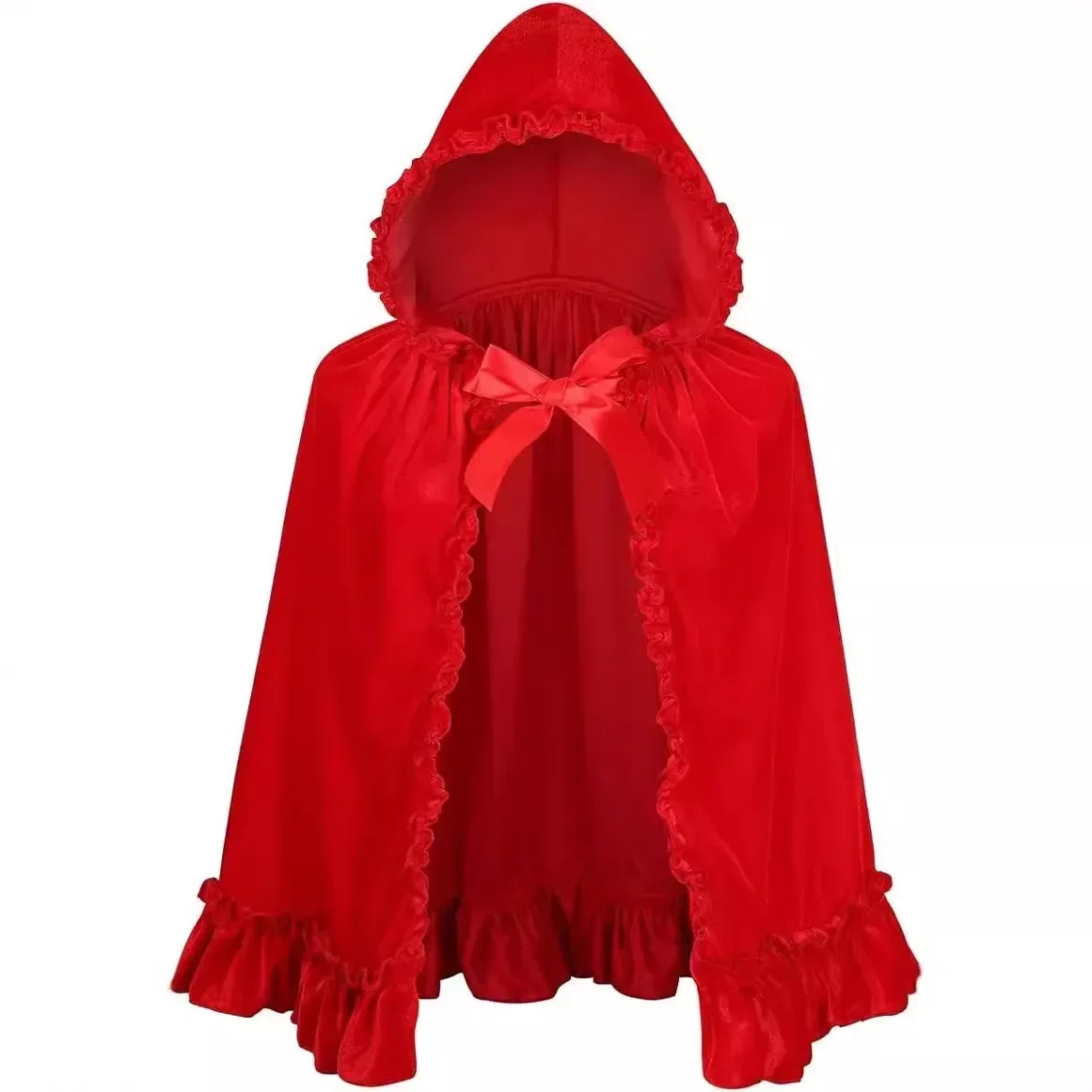 Christmas Theme Plush Women Shawl Red Cape Xmas Hooded Poncho Cosplay Costume 2026 New Arrivals Christmas Cloak for Women