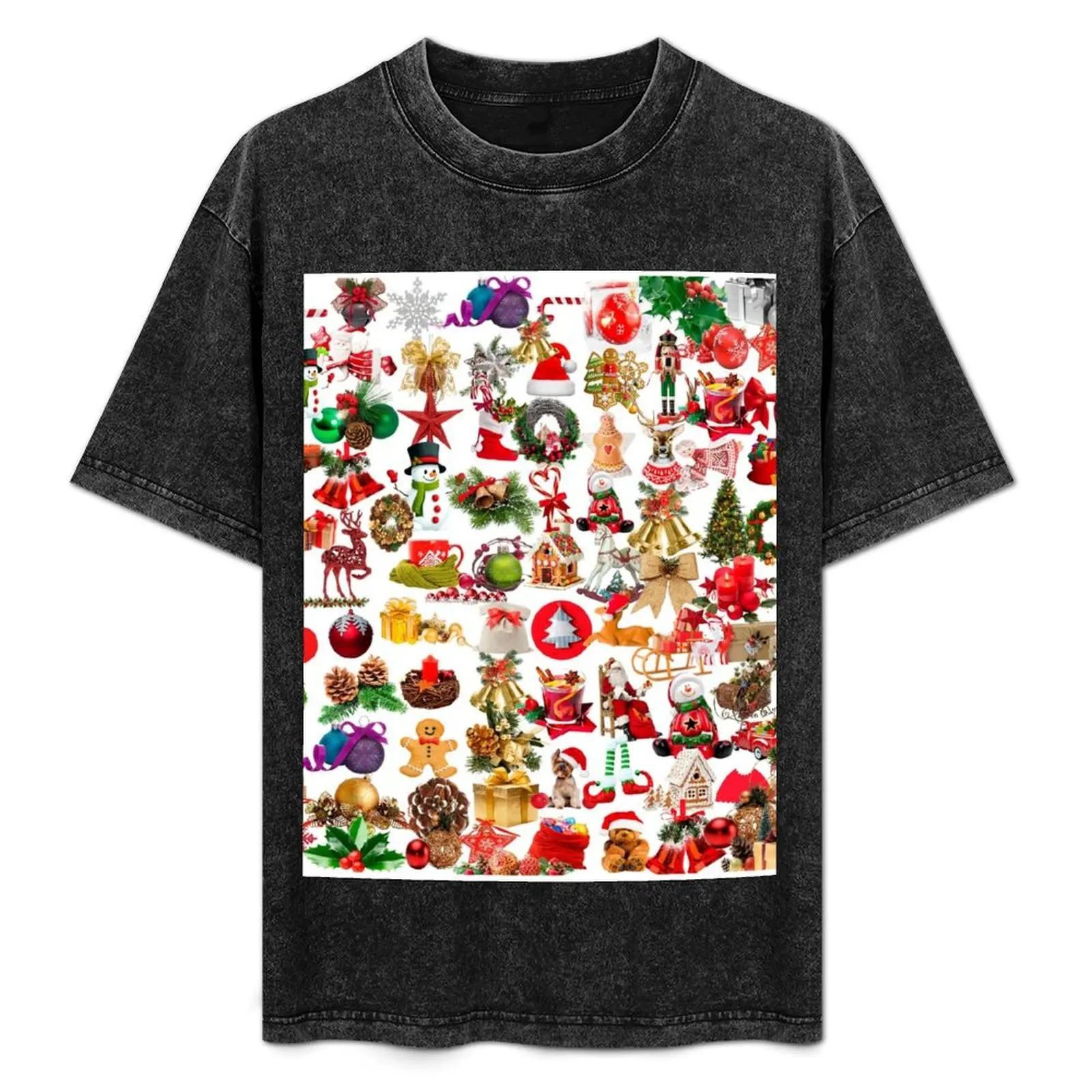 

christmas,santa claus,rainbow, christmas tree, snowman,snow, star,hat,ball, ornament,candle T-Shirt