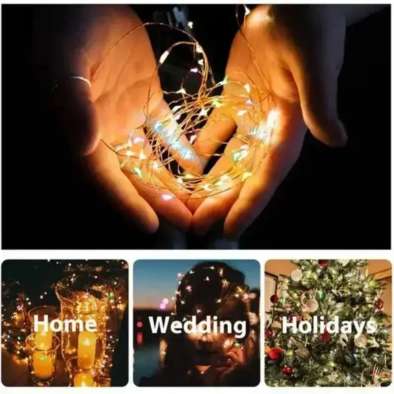 50/100/200/300LED Solar LED Light Outdoor Festoon Garden Fairy Light String Waterproof Christmas Garland Yard Decoration