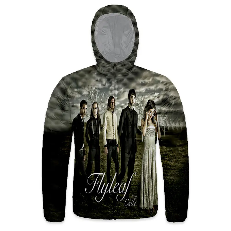 New Fashion 3D Printed Flyleaf Band Zipper Down-filled Coat felpe con cappuccio Harajuku Hoody Tops abbigliamento