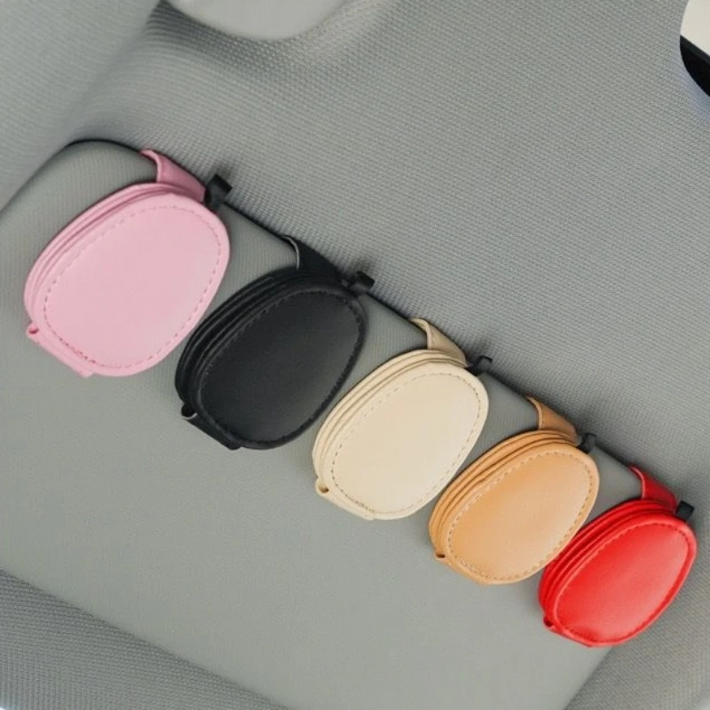 

Magnetic Car Glasses Case Universal Car Sun Visor Glasses Holder PU leather Sunglasses Clip Card Ticket Eyeglasses Holder