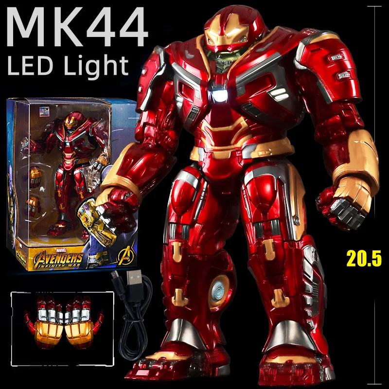 26 سنتيمتر LED ZD الأصلي الرجل الحديدي Hulkbuster MK44 ثانوس الذكرى التذكارية جمع نموذج ألعاب شخصيات الحركة هدية