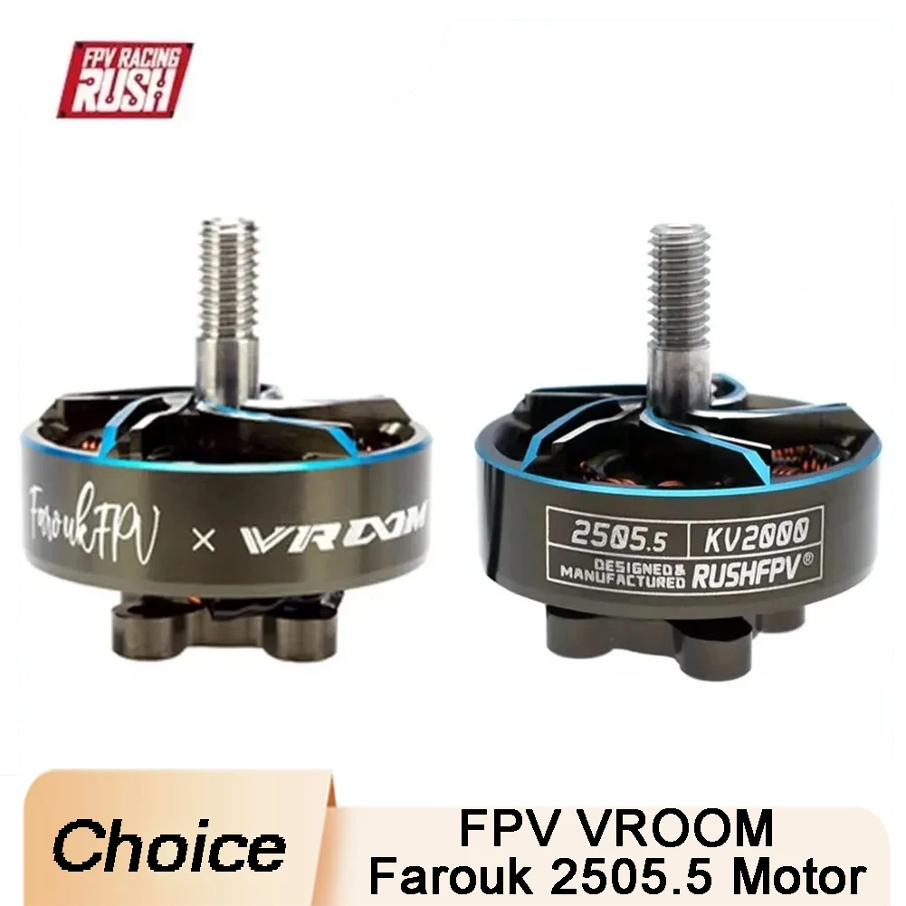 

RUSHFPV VROOM Farouk 2505.5 1500KV/1850KV/2000KV Brushless Motor Compatible 5-6inch propeller for RC FPV Freestyle Drone