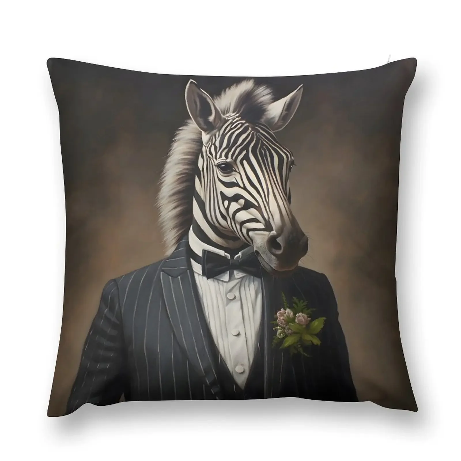 

Zebra Portrait Dapper Animal Art Throw Pillow pillow cover christmas Cushion Cover christmas pillow case