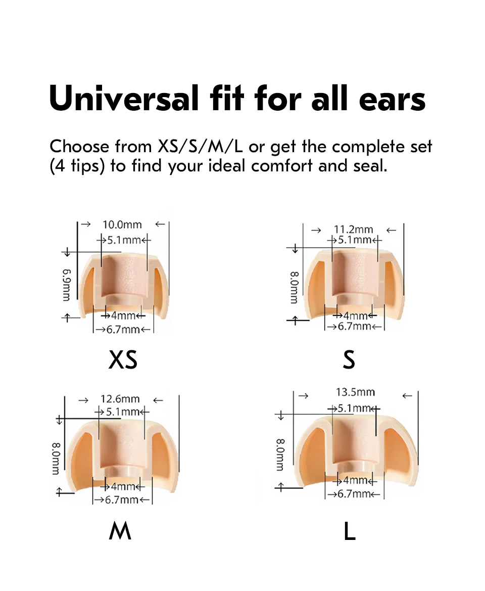 KBEAR 4540 Premium Skin-safe Silicone Eartips Designed for All-day Comfort in ear Earphone Earmuffs with XS/S/M/L size Earplugs