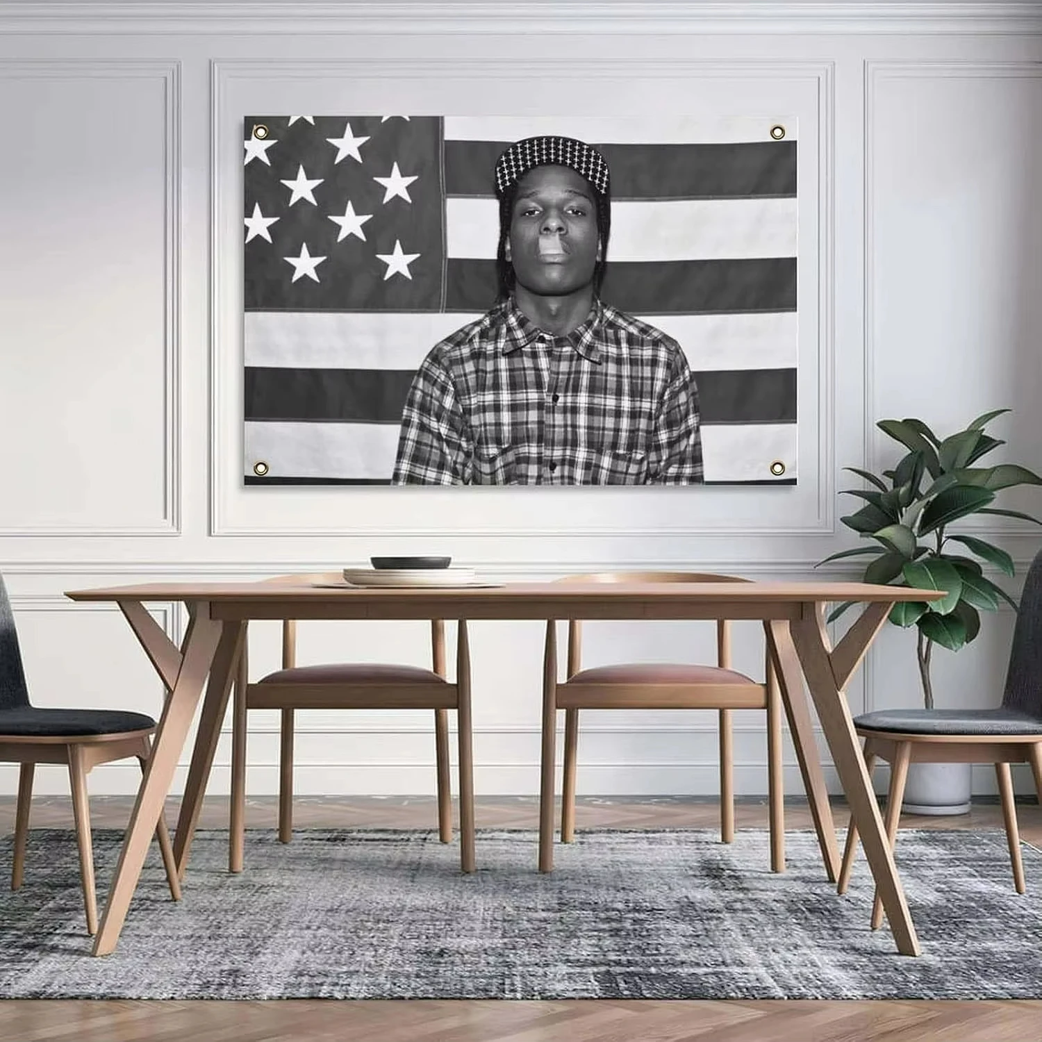 1pc Asap Rocky Flags Rapper Room Decoration Aesthetics Music Album Art Poster Tapestry Bedroom Concert Background Fan Gifts
