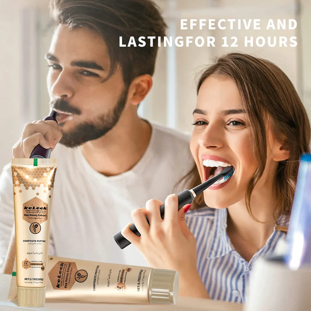 

Bee Honey Extract Toothpaste Whitening Fluorine-free Bad breath remover repair gum Dental cleaning Fresh oral cavity 105g keleek