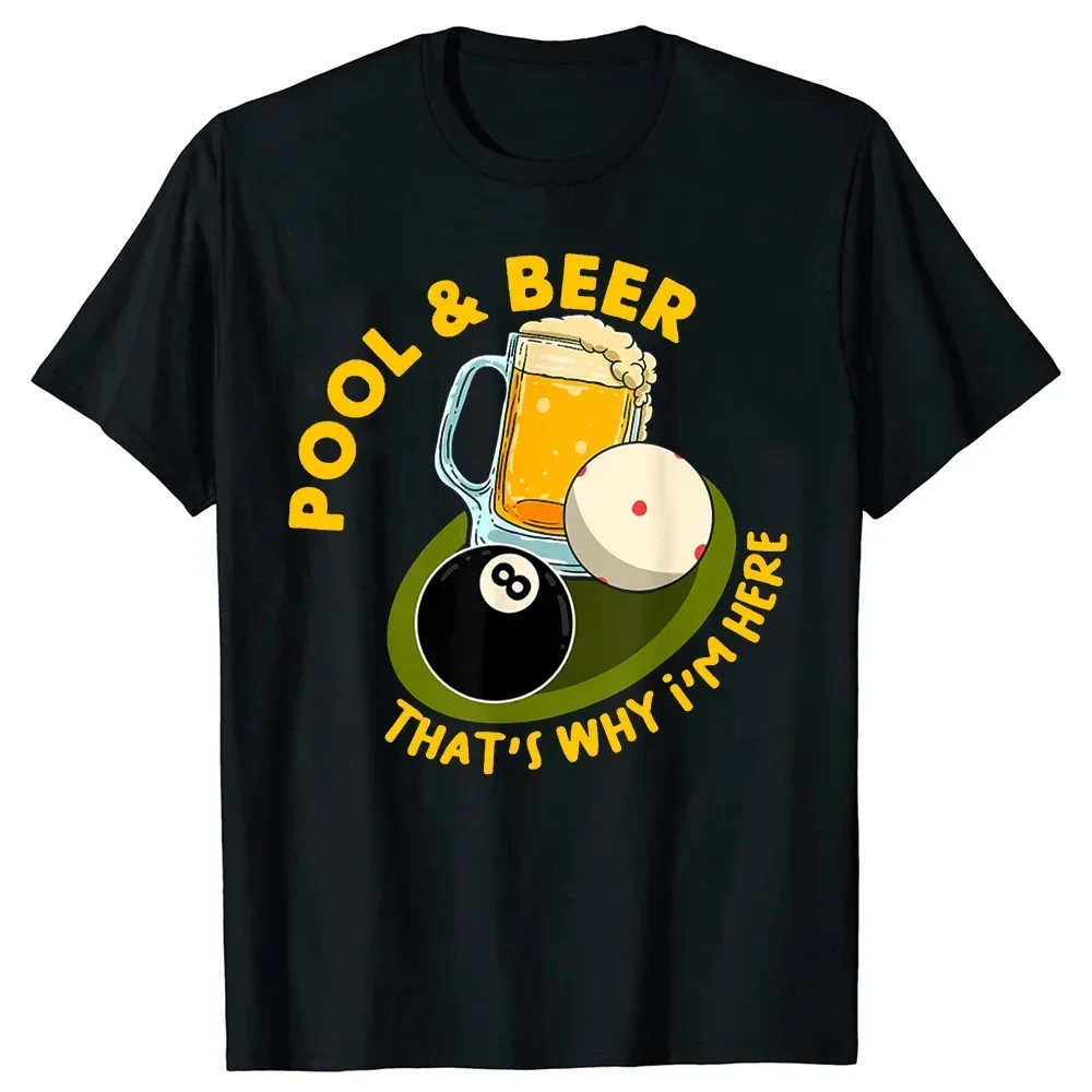 

Pool & Beer Graphic Men's T-Shirt Cotton Short Sleeve Tee Casual Trip Breathable Round Neck Basic