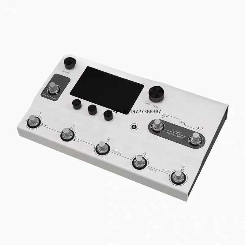 Electric Guitar Multi-Effects Hotone Ampero II Processor Stage Use with Bass Loop Backing Drum Machine for Instruments