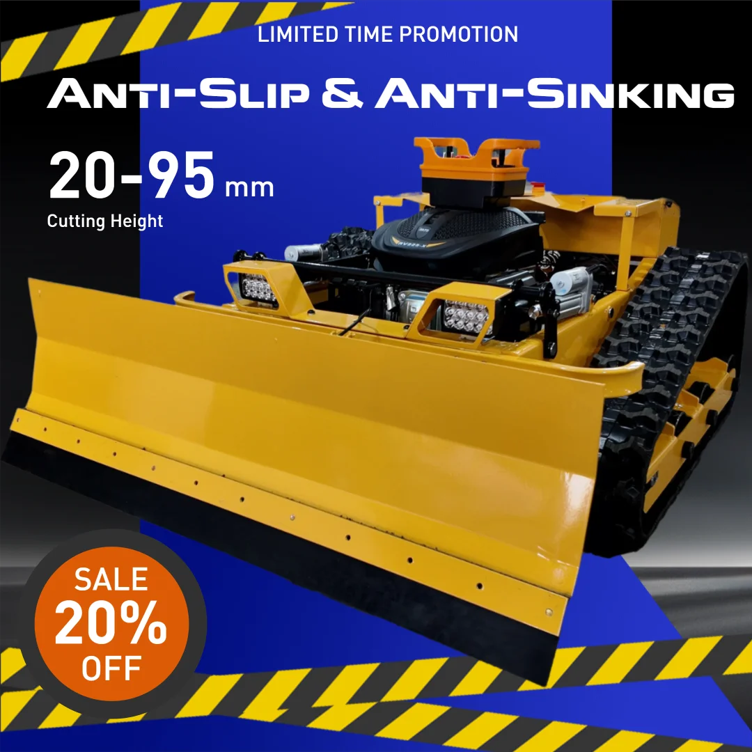 Low Profile Narrow Width Crawler Mower Labour Saving No Manpower For Olive Grove Nut Orchard Berry Farm Maintenance