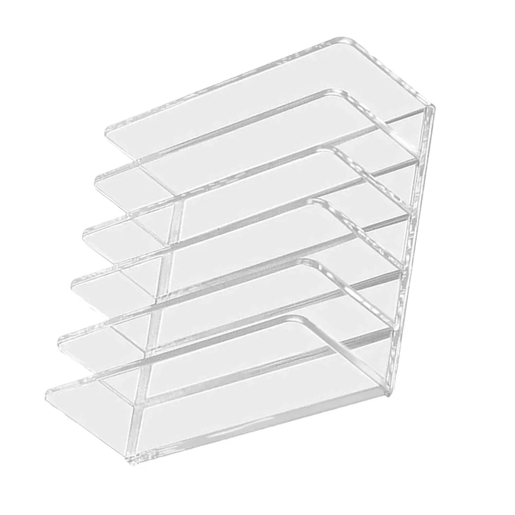 

File Storage Rack Office Accessories Tabletop Magazine Book Stand Supplies Desktop Holder Acrylic Bookshelf