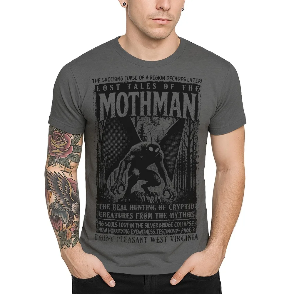 Mothman Men's Tee Camisetas Streetwear Graphic T Shirts Men Clothing Harajuku