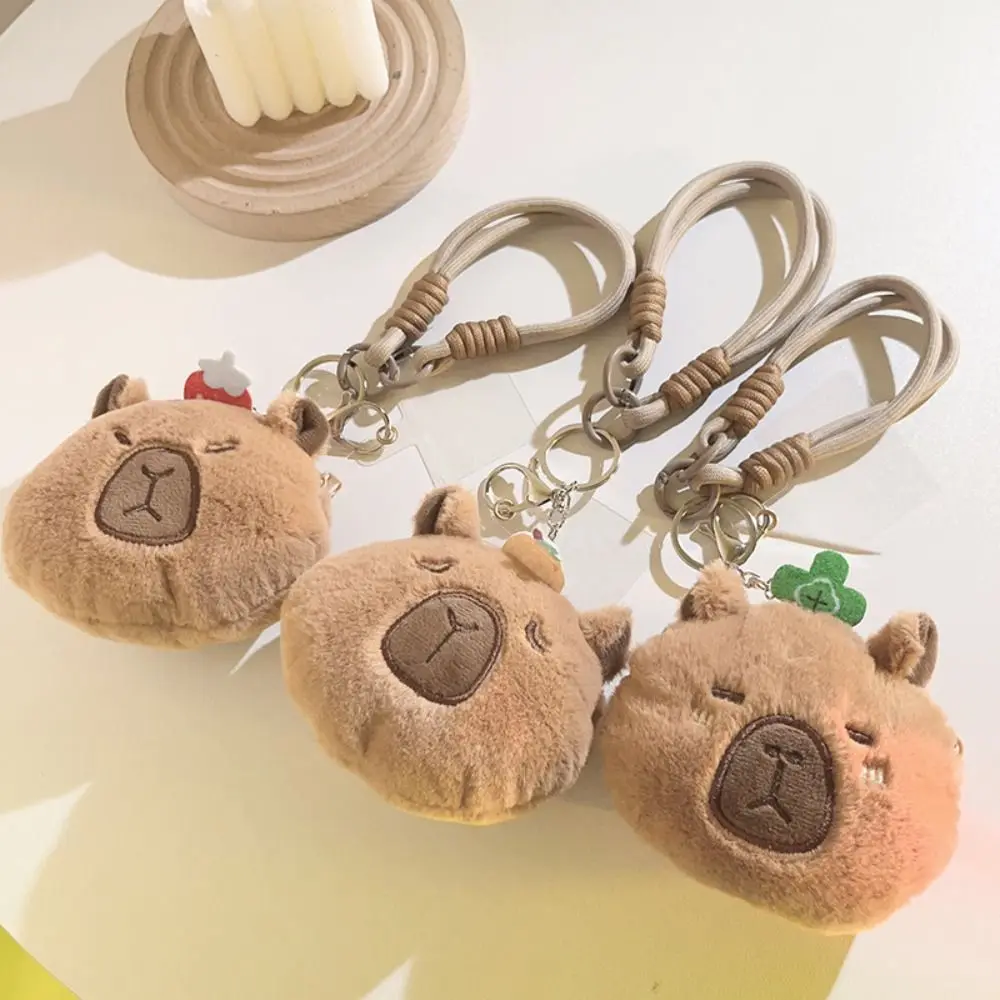 Zipper Plush Capybara Zero Wallet Strawberry Tangerine Anime Small Purse Doll Korean Style Kids Portable Pouch Gifts