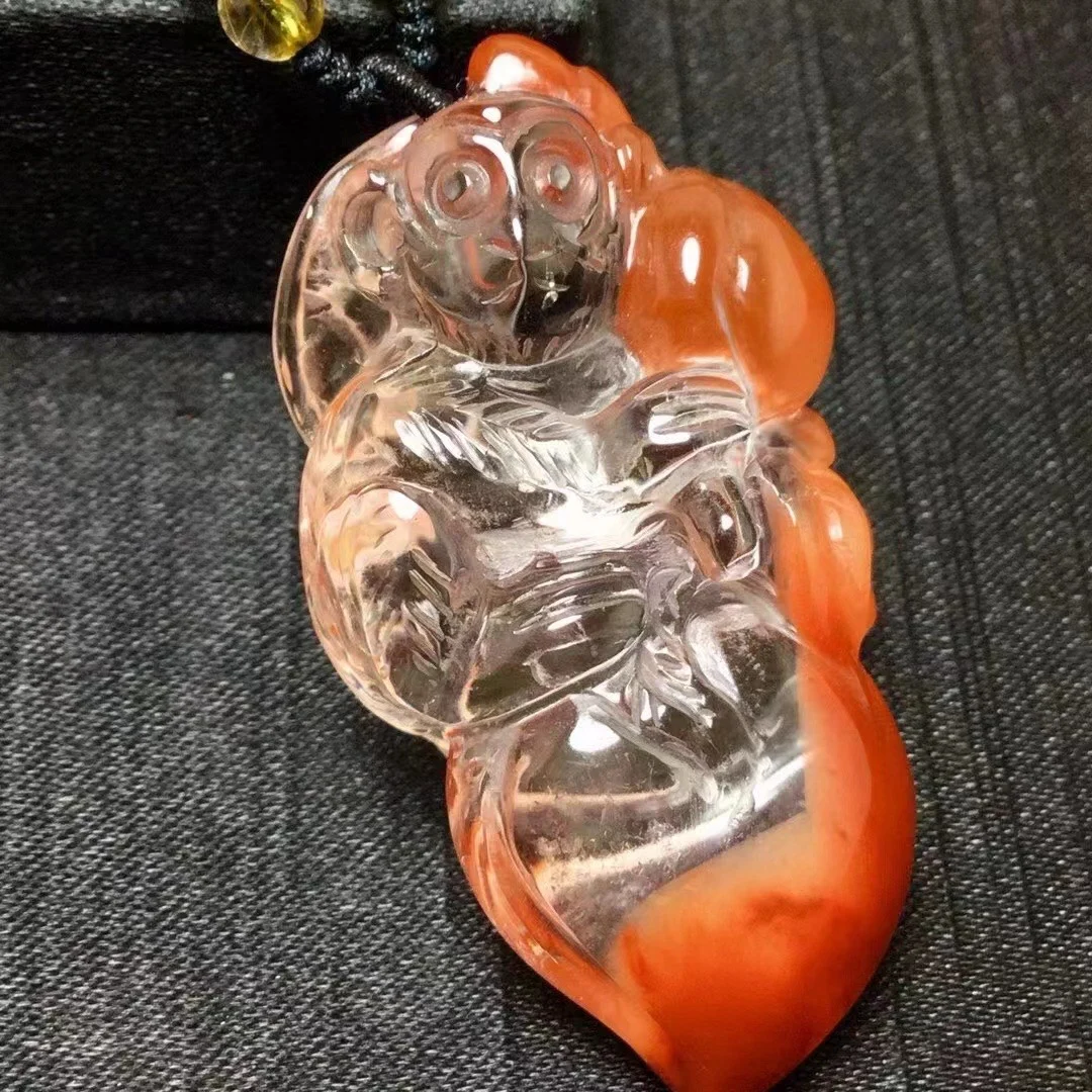 

Natural Red Rutilated Quartz Pendant Monkey Rutilated Quartz Jewelry 51*27*15.5m Cat Eye Flower Men Women Brazil AAAAAAA