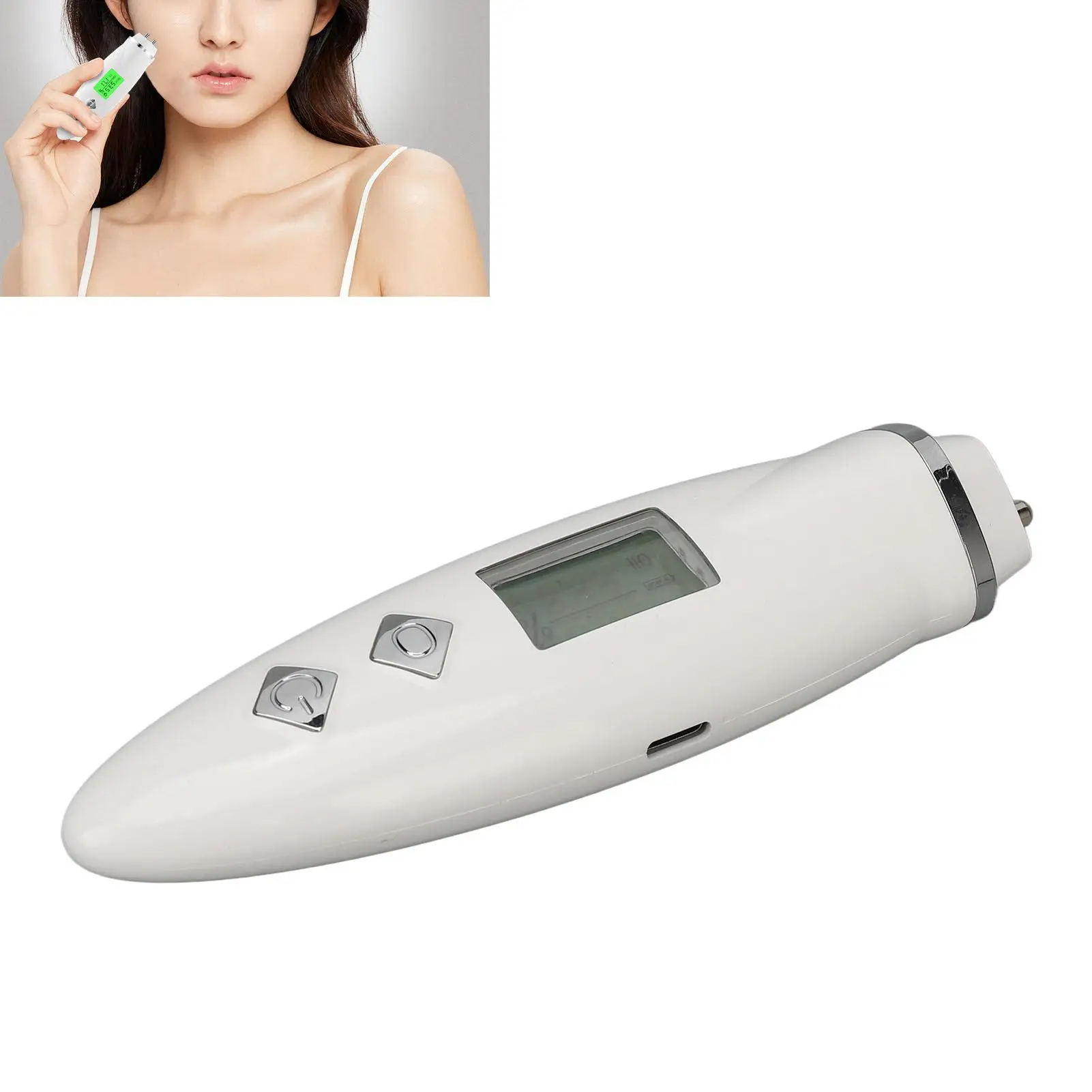 USB Portable Skin Analyzer - Digital Moisture Meter & Oil Tester for Facial Care | Hydration Sensor Tool