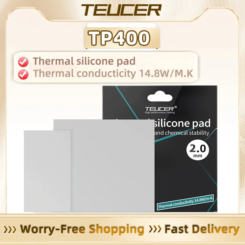TEUCER 80x40mm 14.8W Thermal Pad High-Performance CPU/GPU Laptop Cooling Silicone Heat Dissipation Pad for Notebook Motherboard