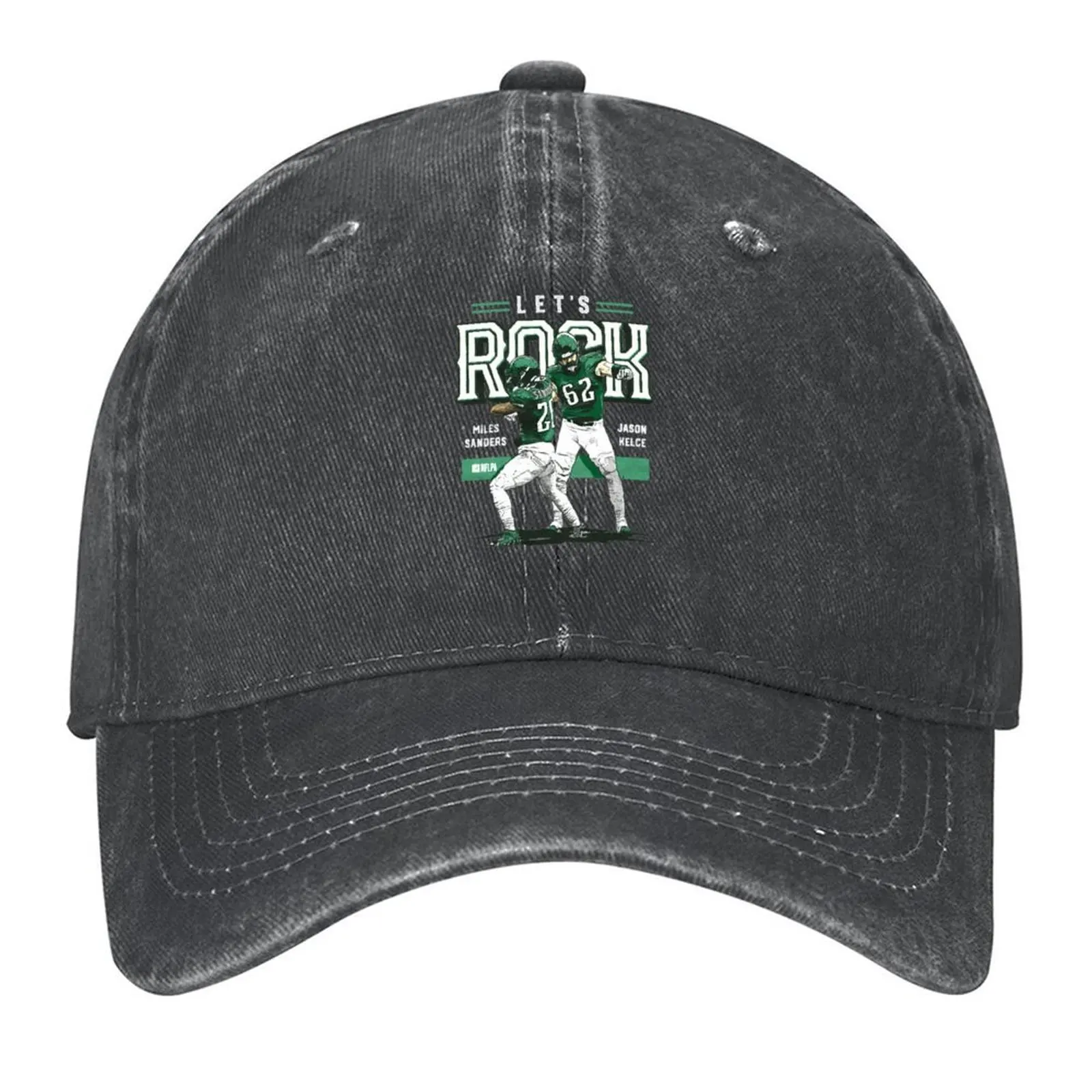 

Jason Kelce and Miles Sanders let's rock Baseball Cap sun hat Luxury man cap Bobble Hat Sunscreen Luxury Woman Men's