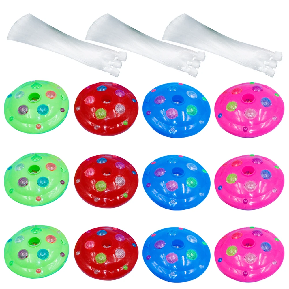 

12pcs Fiber Optic Lights Heart Shaped Plastic Color Changing Christmas Decorations Novelty Party Atmosphere Lamp