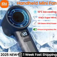 Xiaomi 5000mah Handheld Mini Fan Electric Hand Fans Ice Compress High-Speed Cooling USBRechargeable Portable LED Digital Display