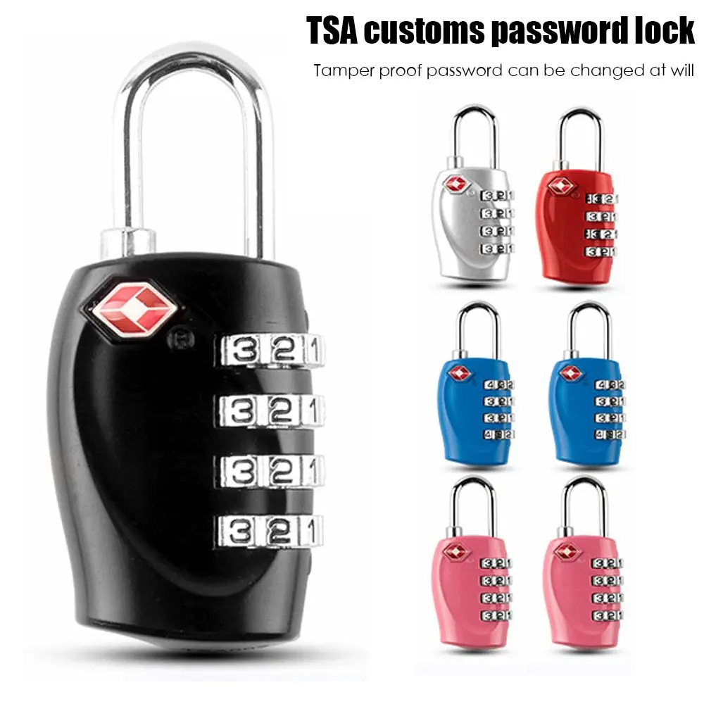 TSA330 Suitcase Luggage Padlock Smart Combination Lock TSA Customs Code Lock 4 Digit Password Lock