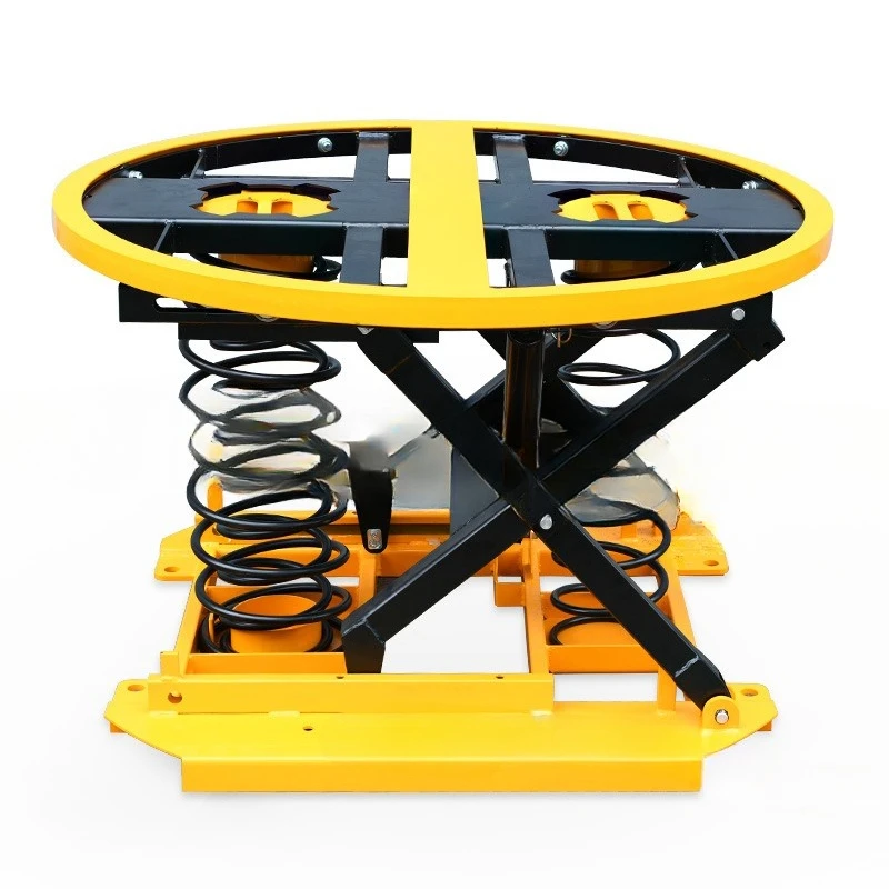 Fixed electric rotating circular lifting table 2 tons automatic hydraulic spring lifting stage