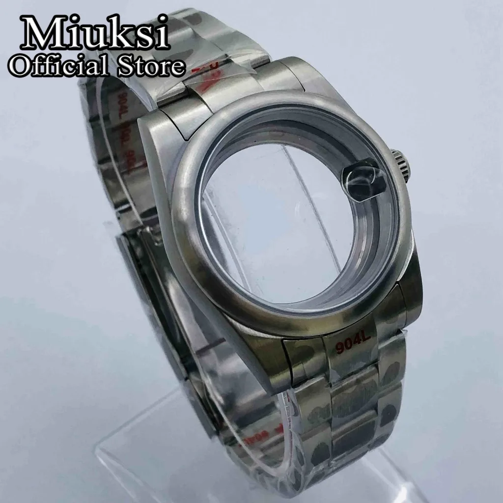 Miuksi 36mm/40mm brushed watch case sapphire glass fit NH35 NH36 ETA2824 2836 Mingzhu DG2813 3804 Miyota8215 PT5000 movement