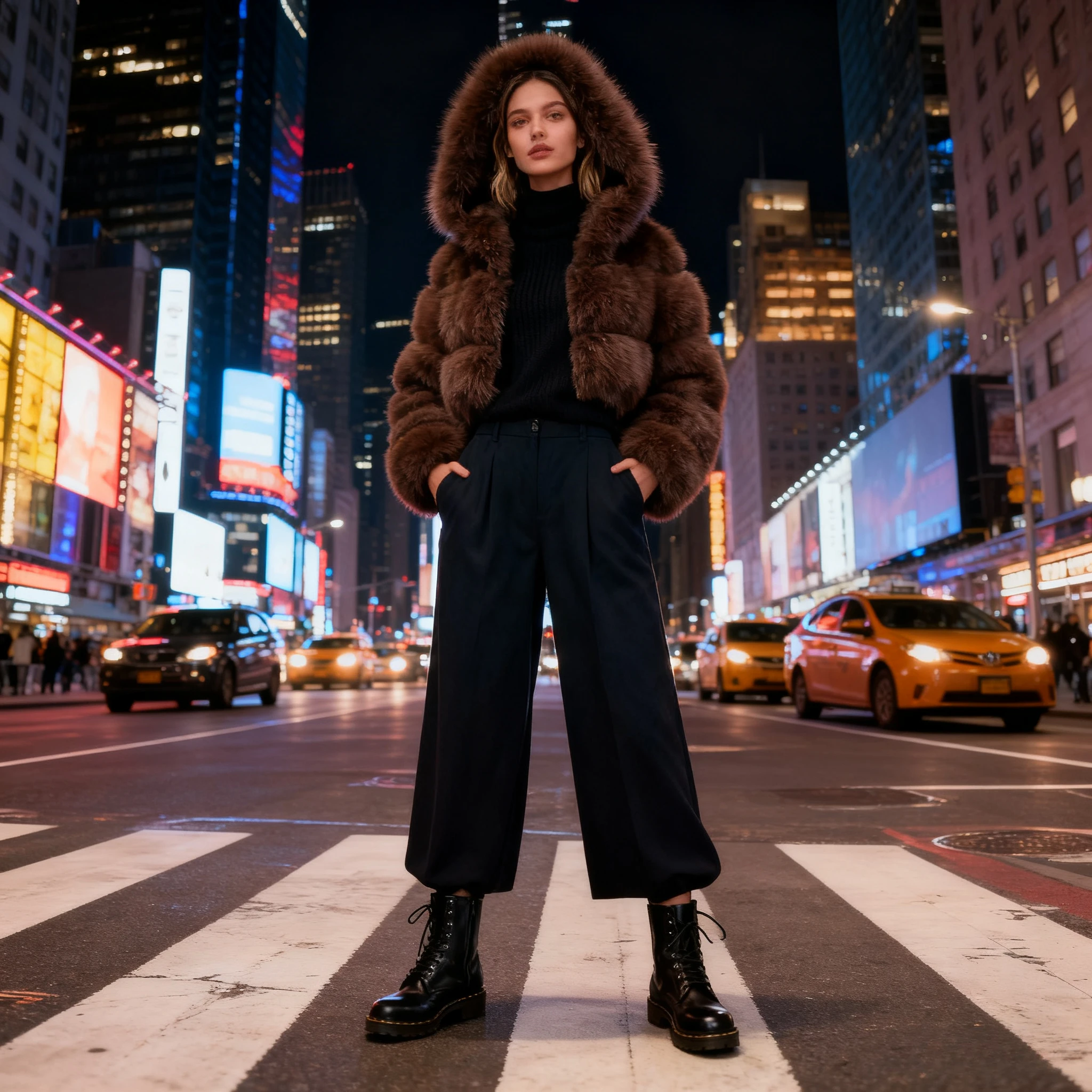 فو الفراء معاطف قصيرة النساء معطف دافئ سميك مقنعين المفتوحة غرزة العادية فروي Y2k الشارع الشهير عادية أنيقة لصق الخريف الشتاء #3