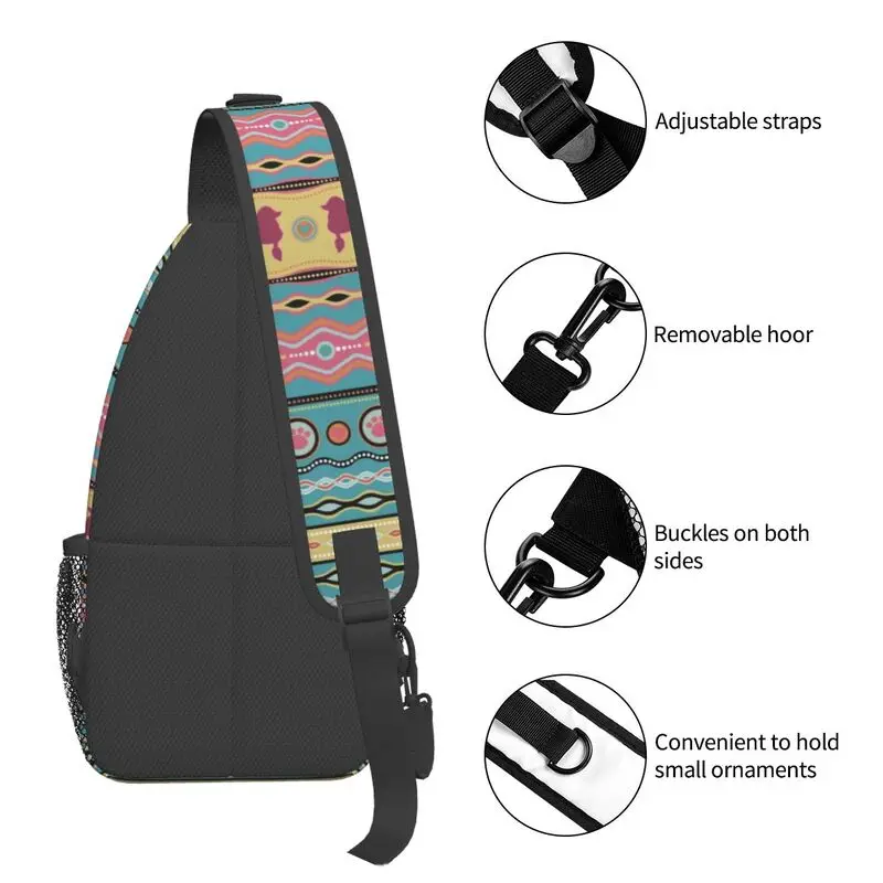 Mochila de hombro personalizada para hombre, bolso cruzado para el pecho con tirantes, perro, caniche, amor, genial para viajar