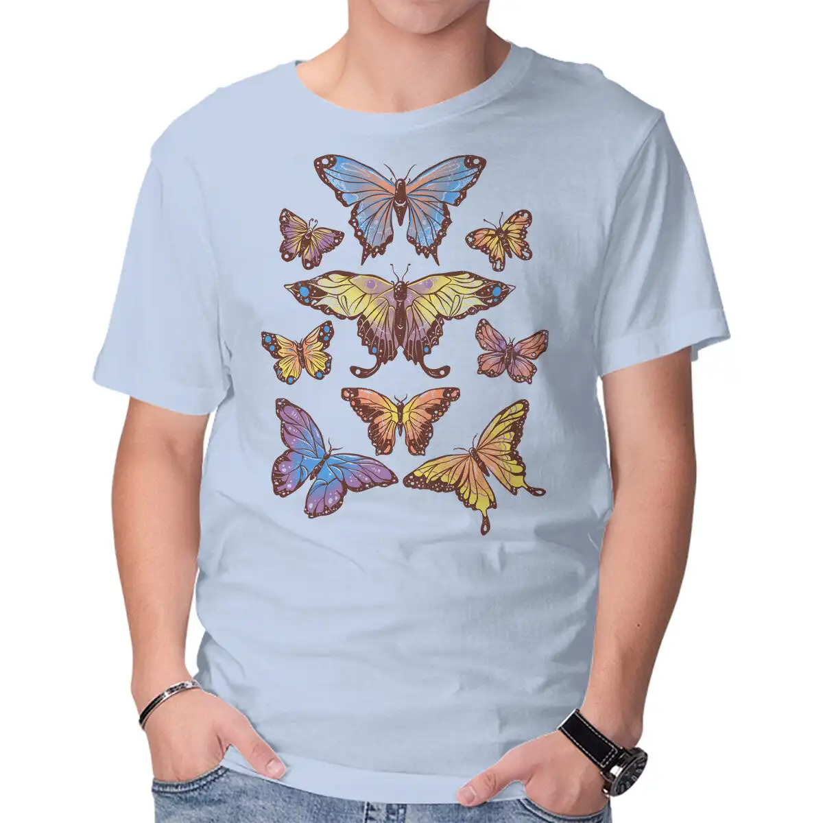 Butterflies Unisex T-shirts for Man Woman Short Summer Tees Casual Cotton New Arrival Fashions Couple's Cloths