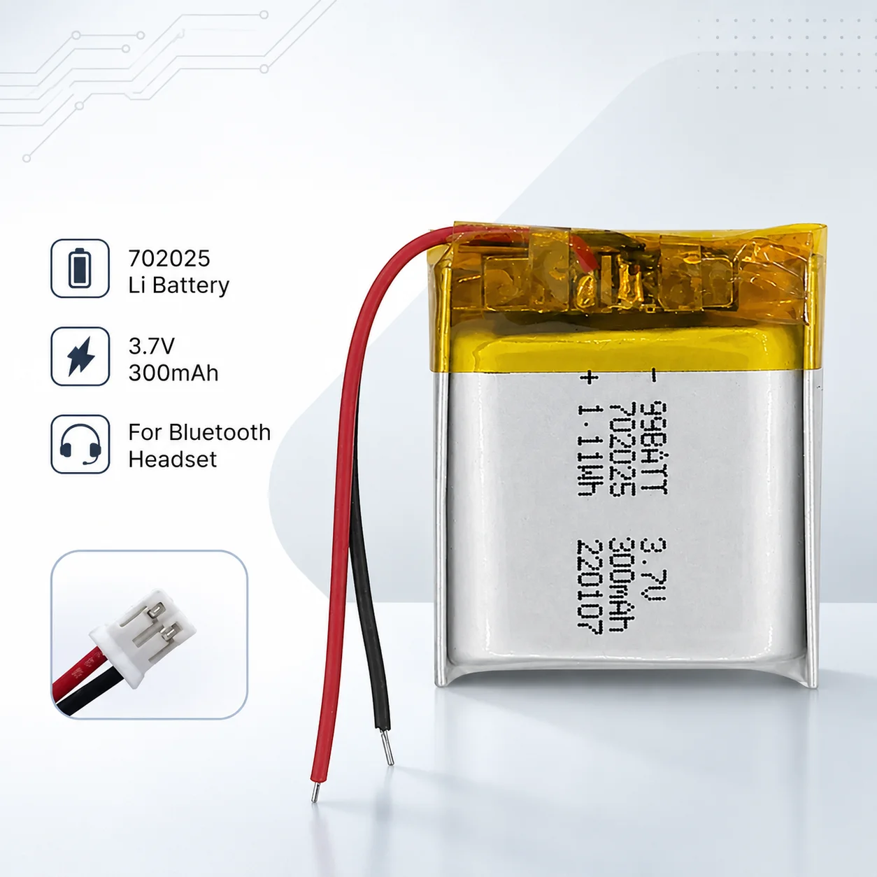 1-10 Pcs 702025 Battery 3.7 V 300mAh 602025 Lithium Polymer Batteries Li Po for Bluetooth Headphones Purifier Card Speaker