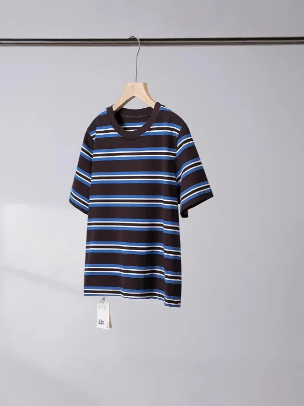 

Dave&Di Spring/summer New Women's Standard Edition Round Neck Short Sleeve Striped T-shirt