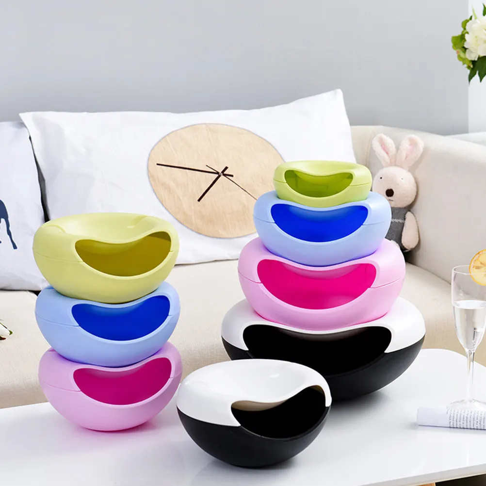 

Контейнер для хранения закусок, двухслойный, бело-черный, большой емкости, для фруктов, конфет, для кухни, ванной, рабочего стола