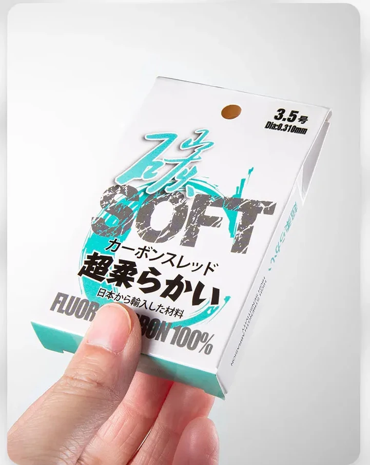 Zukibo 50m 100% Japan Fluor carbon Leader Angelschnur weiche Mono filament Angelschnur schnell sinkende Kohle faser schnur unsichtbar – Detail 8
