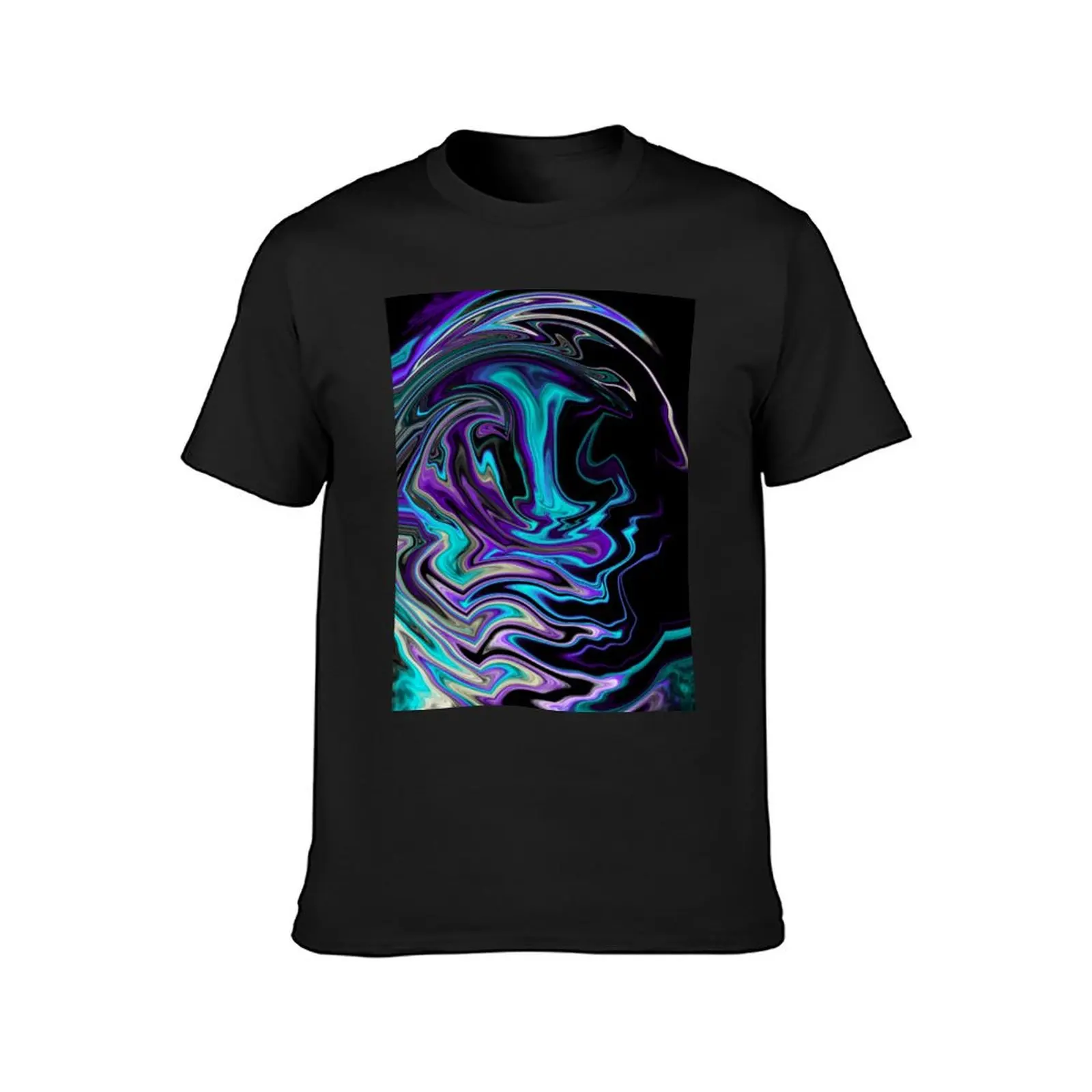 Waves fluid painting T-Shirt heavyweights shirts graphic tees aesthetic clothes anime sweat shirts, men