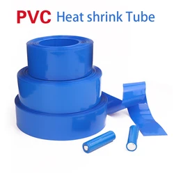 1 Meter Blue PVC Heat Shrink Tube Pack 18650 Lipo Battery Width 17mm ~ 350mm Insulated Film Wrap lithium Case Cable Sleeve