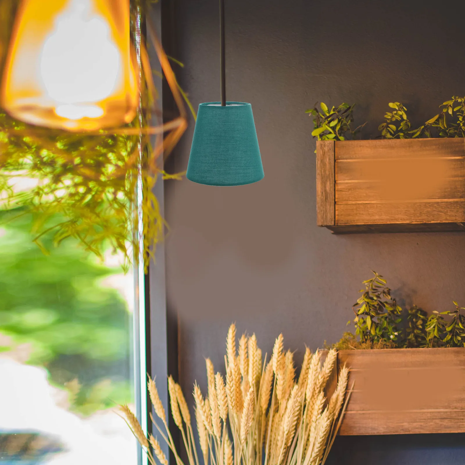 

Macaron Lamp Shade Green Fabric Cylinder For Floor Ceiling Bedside Lamp Replacement Sturdy Light Cover Modern Household