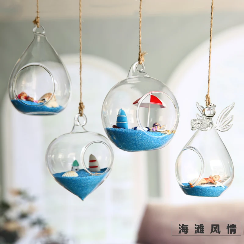 

Mediterranean Decorative Pendant Living Room Hanging Glass Bottle Micro Landscape Christmas
