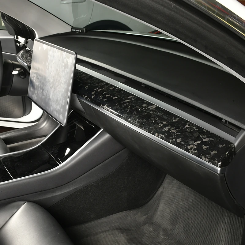 Dashboard Cover for Tesla Model 3 Model Y 2021 2022 2023 Real Carbon Fiber Center Console Instrument Trim Car inter Accessories